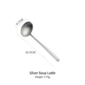 Silver Japanese 304 stainless steel soup ladle with hammered texture and long handle - Single Pack / Silver Soup Ladle