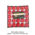 Set of 200 red tea light candles with 1-hour burn time for tea warmers and decor - 200 Pieces Red Tea Lights