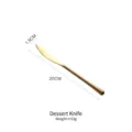 High-quality gold stainless steel dessert knife with mirror finish, 20cm length, 53g - Dessert Knife