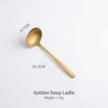 Elegant gold Japanese style hammered 304 stainless steel soup ladle with long handle - Single Pack / Gold Soup Ladle