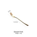 Elegant gold dessert fork, 18.3cm long, made of stainless steel for fine dining. - Dessert Fork