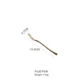 Premium gold-plated 304 stainless steel fruit fork 13.4cm long with 16g weight - Fruit Fork
