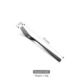 Black 304 stainless steel dessert fork with 19.2cm length and minimalist matte finish - Dessert Fork