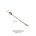 Premium long-handled stainless steel spoon in golden mirror finish, 20.7cm length - Long Handle Spoon