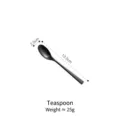 Matte black 304 stainless steel teaspoon measurement 13.5cm length and 2.5cm width - Tea Spoon
