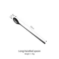 High-quality black stainless steel long-handled spoon with 22cm length and 35g weight - Long Handle Spoon