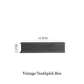 High-quality vintage distressed rectangular toothpick box, size 10.5cm x 2.2cm. - Vintage Toothpick Box