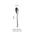 Cuchara de cena de acero inoxidable envejecido, de 20 cm de largo y 3,7 cm de ancho - Cuchara de Mesa