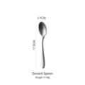 Cuchara para postre de acero inoxidable envejecido, 17,9 cm de largo y 3,4 cm ancho. - Cuchara de Postre