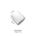 Geometric mirror silver stainless steel storage container for toothpicks and small items - Mirror Silver