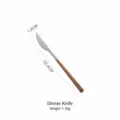 Coltello da tavola minimalista in acciaio inox 304 con manico effetto legno e 22,4 cm - Coltello da Tavola