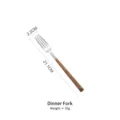 Forchetta da tavola in acciaio inox con manico ergonomico venatura legno per casa - Forchetta da Tavola