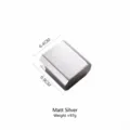 Matte silver square stainless steel toothpick holder and luxury tissue box storage canister - Matte Silver