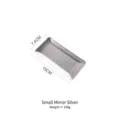Small rectangular hammered stainless steel tray in mirror silver finish, size 15x7.4cm - Small Mirror Silver / 15x7.4cm