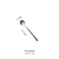 Cucchiaino da tè minimalista in acciaio inox con manico effetto legno, lungo 15,1 cm - Cucchiaino da Tè