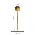 Professional golden stainless steel long-handled round spoon for coffee and dessert stirring - Dinner Spoon / Gold