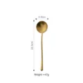Elegant golden stainless steel long handle spoon for dessert and coffee stirring 18.3cm - Dessert Spoon / Gold