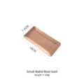 Small matte rose gold stainless steel tray with hammered texture for storage and decor - Small Matte Rose Gold / 15x7.4cm