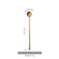 Elegant gold stainless steel long handle spoon for coffee and desserts, 20.7cm length - Long Handle Spoon / Gold