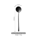 Elegant matte black stainless steel long-handle dinner spoon with 20.9cm length dimension - Dinner Spoon / Black