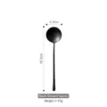 Minimalist matte black stainless steel long handle dessert spoon, weight approx 47g - Dessert Spoon / Black