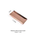 Elegant medium rose gold hammered metal towel tray crafted from durable 304 stainless steel - Medium Mirror Rose Gold / 17.5x8cm