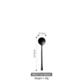 Black long-handle food-grade tea spoon, 12.5cm dessert stirring spoon for coffee - Tea Spoon / Black