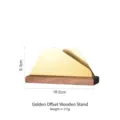 Goldener Serviettenhalter in Bergform mit Massivholzsockel, Luxus-Stil für den Tisch. - Versetzter Stil / Holzfuß / Gold