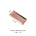 Rose gold hammered stainless steel towel tray with matte finish for jewelry or sushi. - Medium Matte Rose Gold / 17.5x8cm