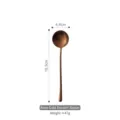 Long handle rose gold stainless steel dessert spoon, 18.3cm length, 4.4cm width. - Dessert Spoon / Rose Gold