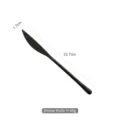 Vintage black stainless steel steak knife, 22.7cm length, elegant matte finish flatware - Dinner Knife