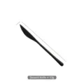 Black stainless steel dessert knife with 20cm length and 53g weight for table use - Dessert Knife