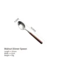 304 stainless steel dinner spoon with a natural walnut wood handle, 19.6cm length - Dinner Spoon