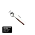 304 stainless steel round soup spoon with elegant walnut wood handle for dining - Soup Spoon
