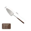 Premium 304 stainless steel cake server featuring an elegant natural walnut wood handle - Cake Server Shovel