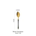 Elegant 304 stainless steel black and gold mirror finish tea spoon, 14cm length, 23g - Tea Spoon (Mirror Polished) / 14x2.8cm / Black & Gold