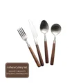 Elegant 4-piece 304 stainless steel cutlery set featuring premium walnut wood handles - Tableware Collection