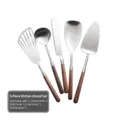 5-piece 304 stainless steel kitchen utensil set with premium walnut wood handles for cooking - 5-Piece Kitchenware Set