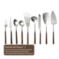 9-piece 304 stainless steel kitchen utensil set with elegant walnut wood handles - Full 9-Piece Tableware Set