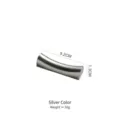 Elegant silver stainless steel pillow-shaped chopstick rest with a curved crescent design - Silver