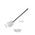 Espátula de cocina de acero inoxidable con mango de madera maciza, longitud 27,5 cm - Espátula / Pequeño (27.5x6.7cm)