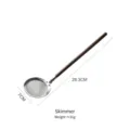 Colador de malla fina profesional de acero inoxidable 304 con mango largo de madera - Cuchara Filtro / Pequeño (28.3x7cm)