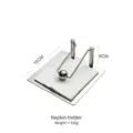 Professional stainless steel weighted napkin holder stand with square base for dining tables - Napkin Holder
