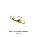 Elegant gold stainless steel semicircle chopstick rest and spoon holder for tableware (87 chars) - Semicircle Dual Use (Style D) / 6.2x1.5cm / Gold