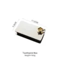 Elegant New Chinese style golden flower metal toothpick storage box, mirror finish - Toothpick Box / 11.2x5.9x2.4cm