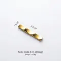 Modern gold stainless steel semicircular cutlery rest for chopsticks and spoons - Semicircle Three-use (Style E) / 9.2x1.5cm / Gold
