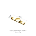 Minimalist golden 304 stainless steel chopstick rest and spoon holder, 8cm matte finish - Sandblasted Cylinder with Circle Three-use (Style F) / 8x0.7cm / Gold