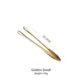 Professional 24.3cm golden stainless steel food tongs with elegant hammered texture for BBQ - Gold Small