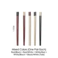 Heat-resistant non-slip chopsticks set with colorful bead design, 5 pairs mixed colors - 5 Pairs / Mixed Colors
