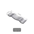 Wavy stainless steel chopstick and spoon rest, 10.3cm length, brushed silver finish - Wave Style / Single Piece / Worn Silver